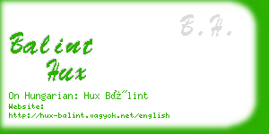 balint hux business card